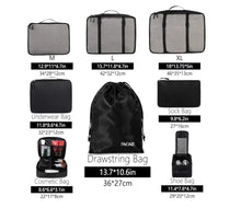 Luggage Packing Organizers for Travel Accessories-Jet Black 8 pieces